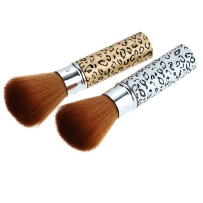 New Profession Leopard Print Retractable Makeup Brush Face Cheek Cosmetic Soft Powder Foundation Brush Blush Brush